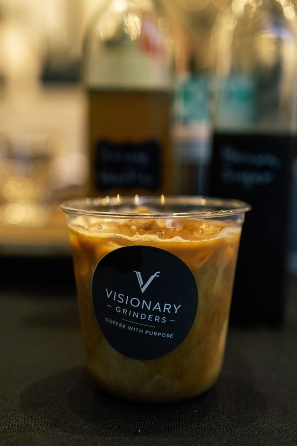 Cold brew in a Visionary Grinders cup